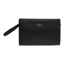 BURBERRY Clutch Bag Leather Black Auth hk1528-13