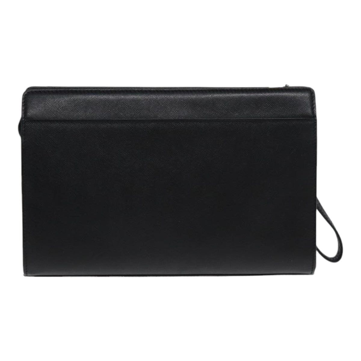 BURBERRY Clutch Bag Leather Black Auth hk1528 - 0