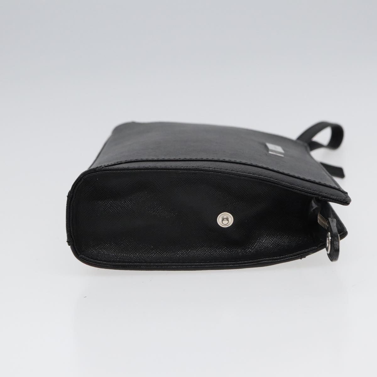 BURBERRY Clutch Bag Leather Black Auth hk1528