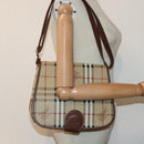 Burberrys Nova Check Shoulder Bag PVC Leather Beige Auth hk1529-21