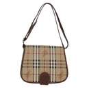 Burberrys Nova Check Shoulder Bag PVC Leather Beige Auth hk1529-13