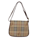 Burberrys Nova Check Shoulder Bag PVC Leather Beige Auth hk1529-2