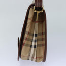 Burberrys Nova Check Shoulder Bag PVC Leather Beige Auth hk1529-4
