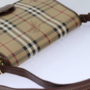 Burberrys Nova Check Shoulder Bag PVC Leather Beige Auth hk1529-6