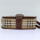 Burberrys Nova Check Shoulder Bag PVC Leather Beige Auth hk1529-5