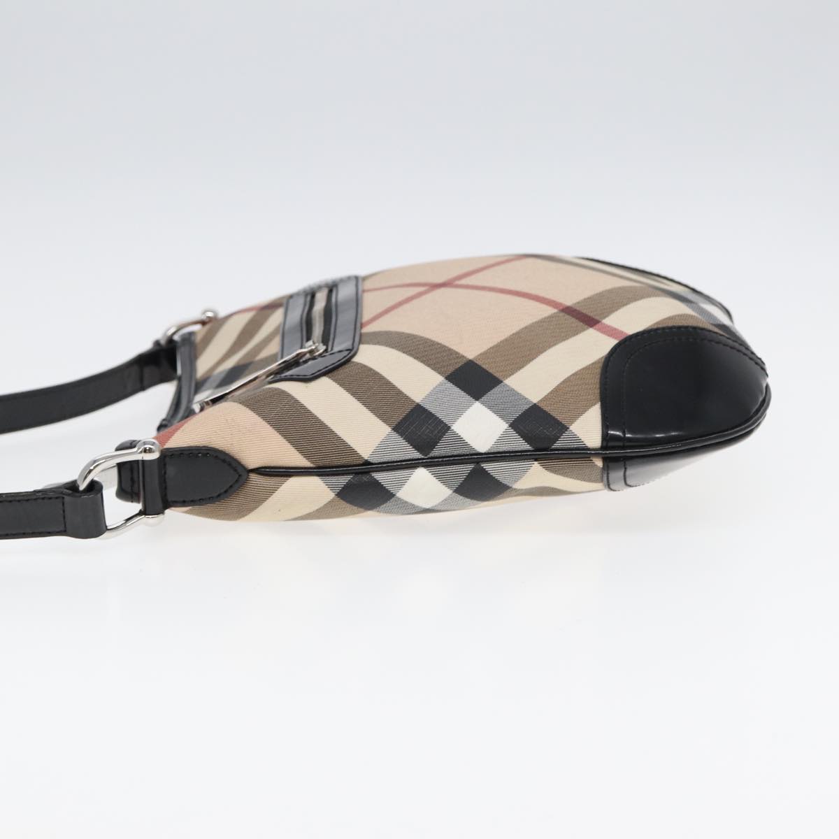 BURBERRY Nova Check Shoulder Bag Canvas Beige Auth hk1532