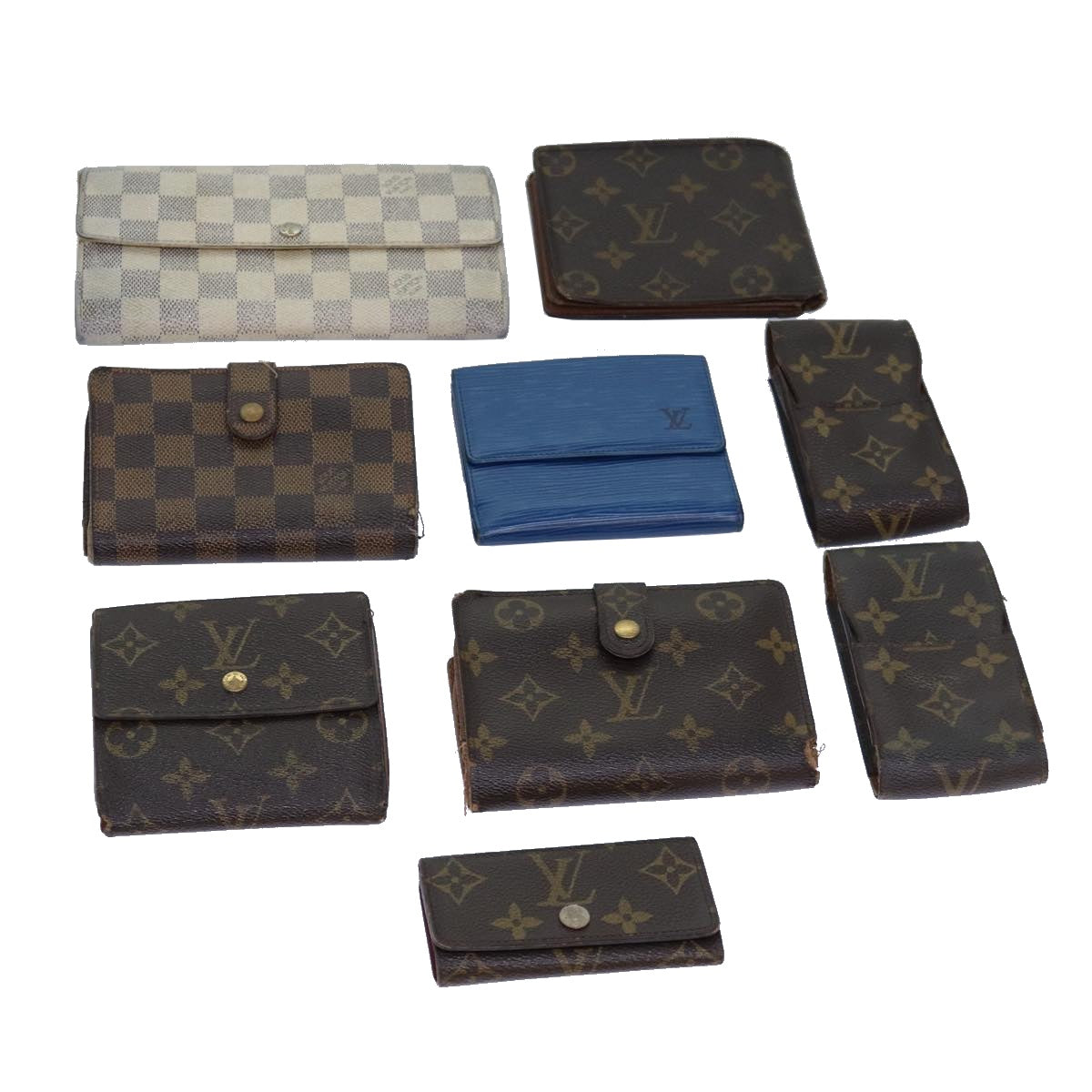 LOUIS VUITTON Monogram Damier Azur Damier Ebene Epi Wallet 9Set Blue Auth hk1540