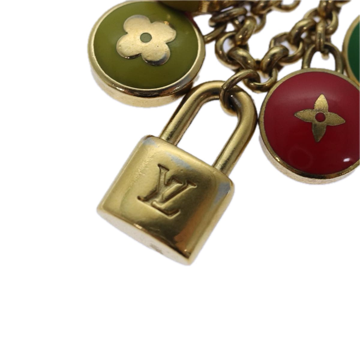 LOUIS VUITTON Monogram Porte Cles Chainne Pastilles Charm M66172 LV Auth hk1544 - 0