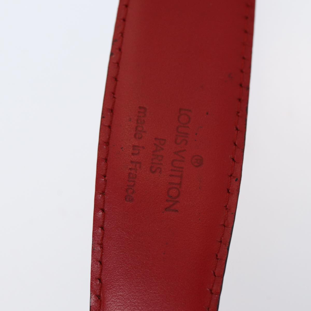 LOUIS VUITTON Epi Ceinture Belt 33.5"" Red LV Auth hk1545