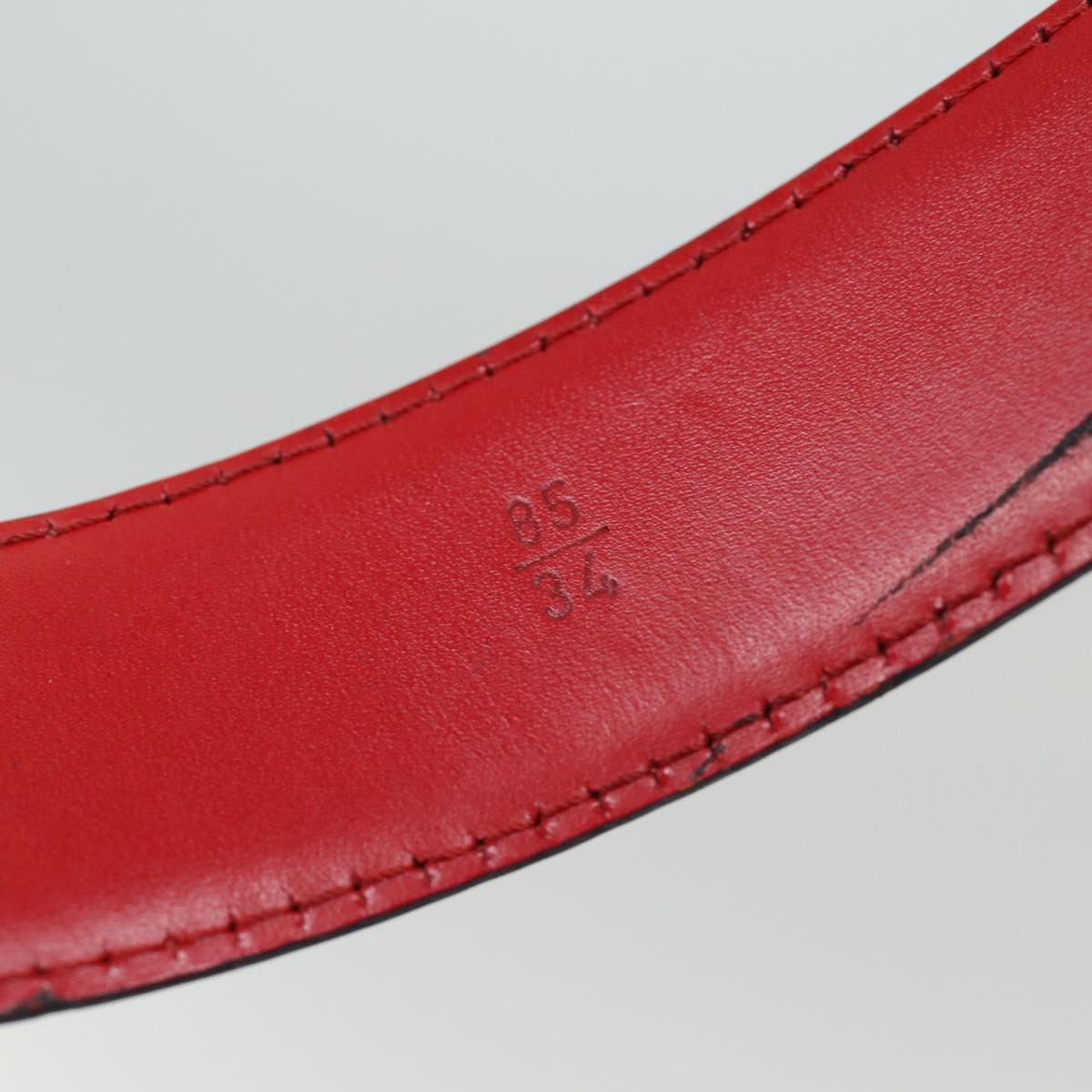 LOUIS VUITTON Epi Ceinture Belt 33.5"" Red LV Auth hk1545