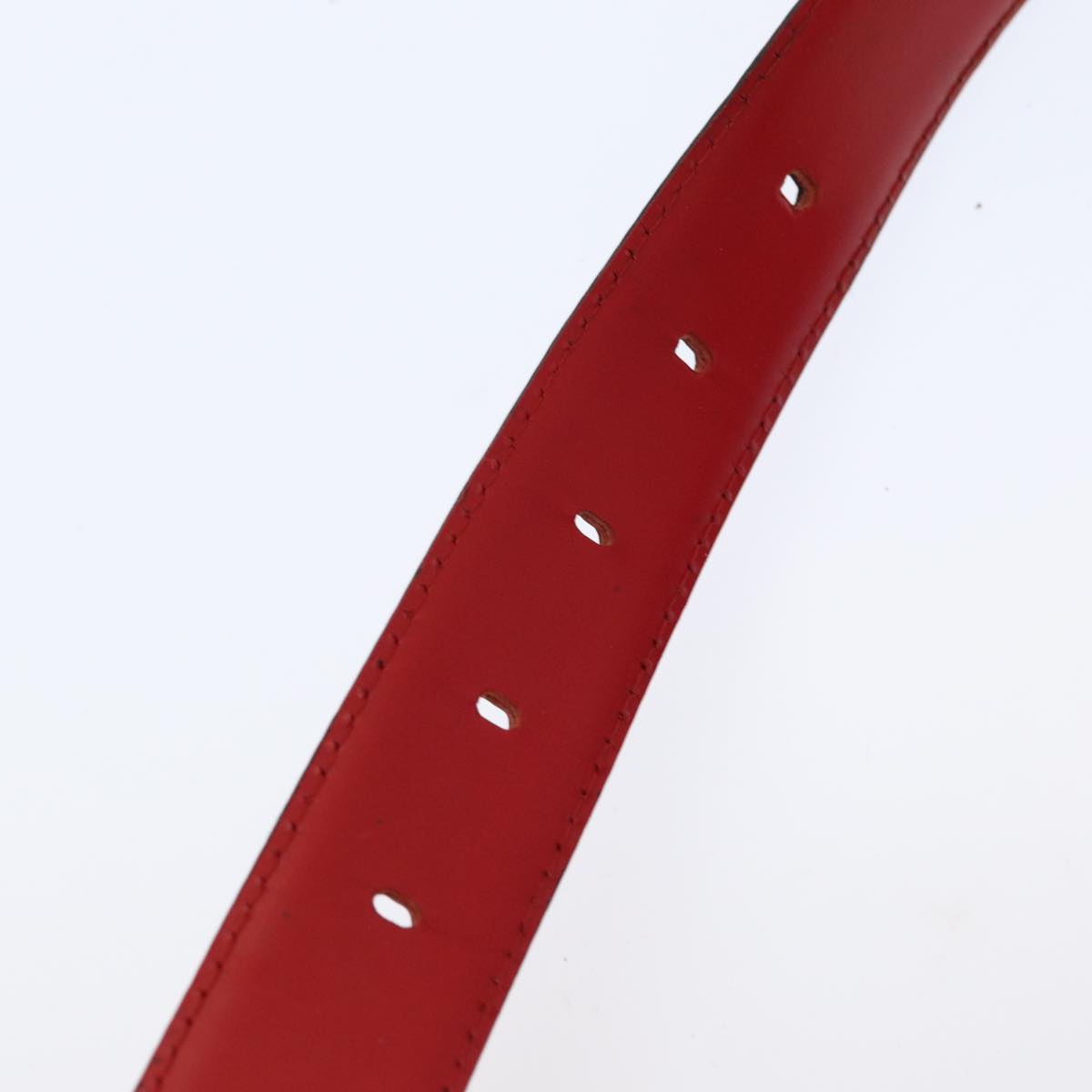 LOUIS VUITTON Epi Ceinture Belt 33.5"" Red LV Auth hk1545