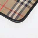 BURBERRY Nova Check Document Case Canvas Beige Auth HK1549-15