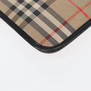 BURBERRY Nova Check Document Case Canvas Beige Auth HK1549-16