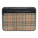 BURBERRY Nova Check Document Case Canvas Beige Auth HK1549-2