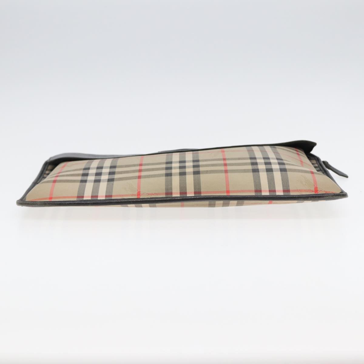 BURBERRY Nova Check Document Case Canvas Beige Auth HK1549