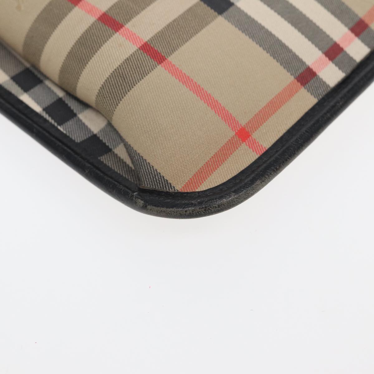 BURBERRY Nova Check Document Case Canvas Beige Auth HK1549