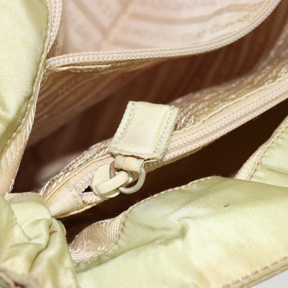 PRADA Tote Bag Nylon Silver Pistachio Green Auth hk1563