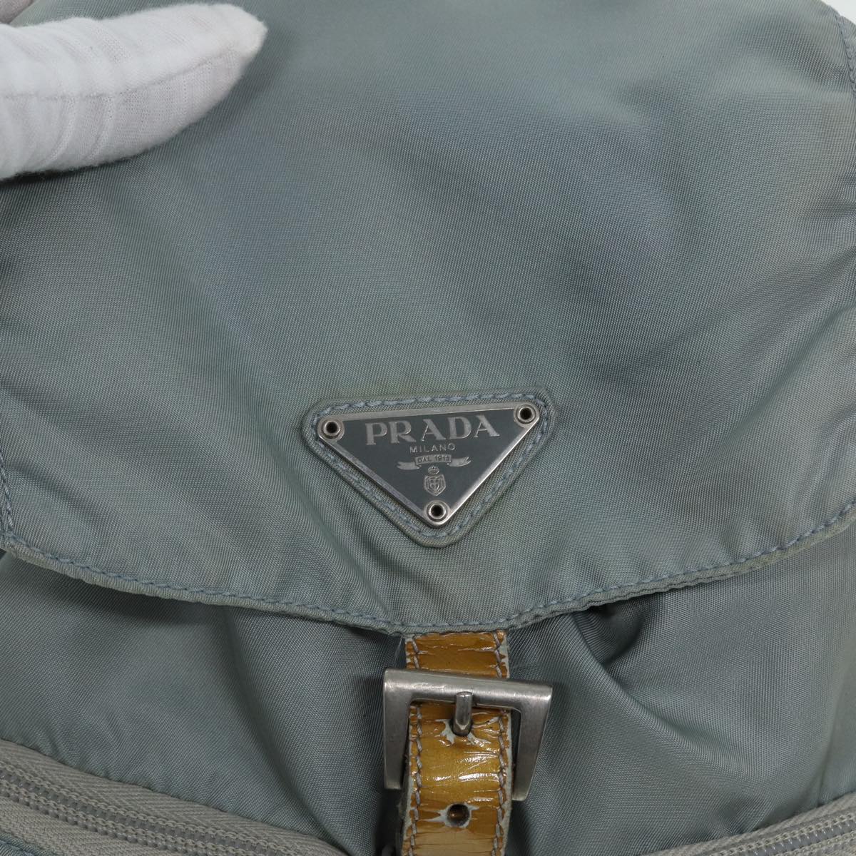 PRADA Backpack Nylon Blue Silver Auth hk1564