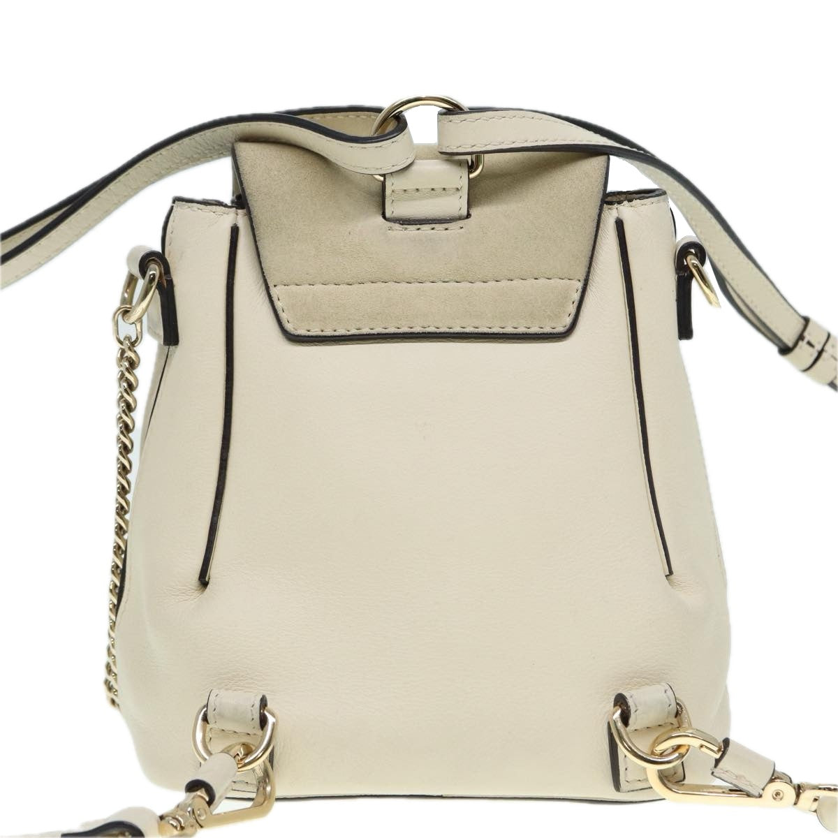 Chloe Fay Backpack Suede Beige Gold Auth hk1579 - 0