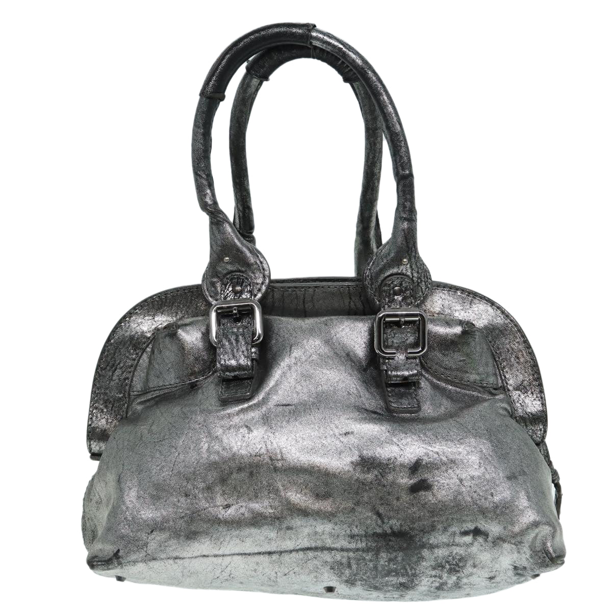 Chloe Hand Bag Leather Silver Auth hk1580 - 0