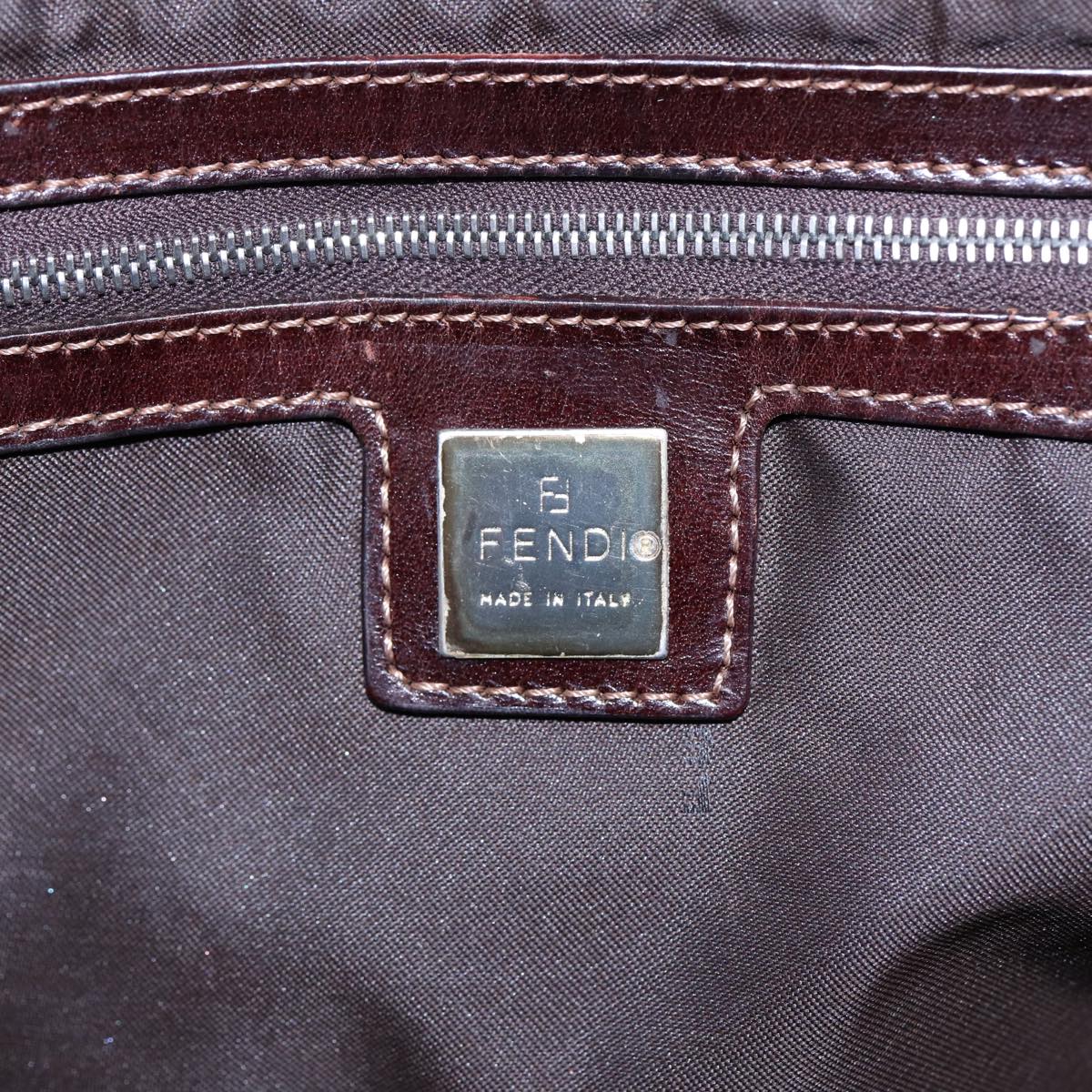 FENDI Shoulder Bag Denim Navy Silver Auth hk1587