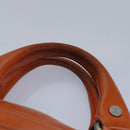 CELINE Hand Bag Leather Orange Silver Auth hk1605-7