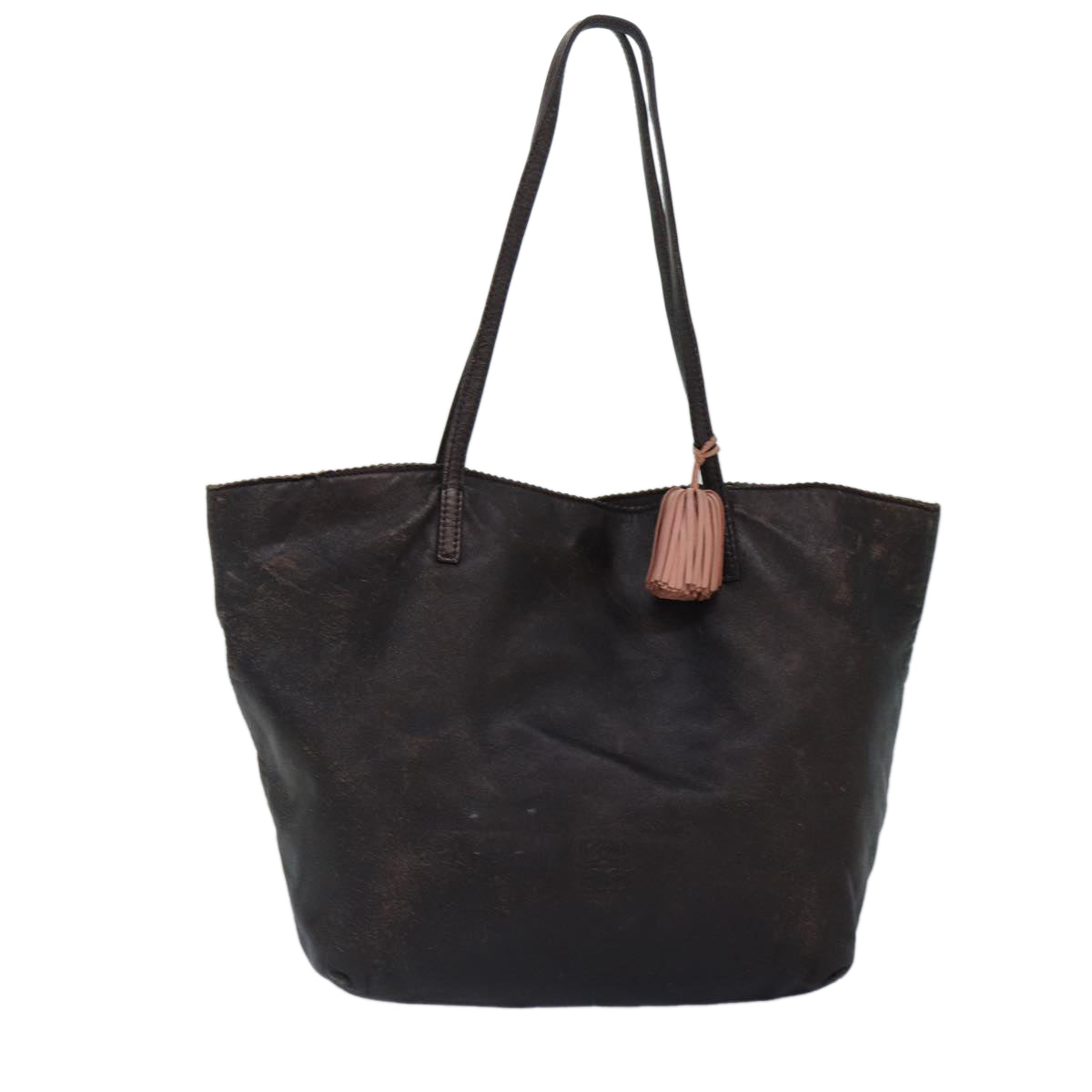 LOEWE Anagram Tote Bag Leather Brown Auth hk1610