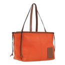 LOEWE Anagram Tote Bag Canvas Leather Orange Brown Auth hk1621-1