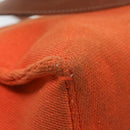 LOEWE Anagram Tote Bag Canvas Leather Orange Brown Auth hk1621-16