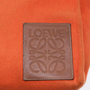 LOEWE Anagram Tote Bag Canvas Leather Orange Brown Auth hk1621-18