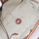 LOEWE Anagram Tote Bag Canvas Leather Orange Brown Auth hk1621-10