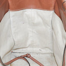 LOEWE Anagram Tote Bag Canvas Leather Orange Brown Auth hk1621-21