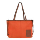 LOEWE Anagram Tote Bag Canvas Leather Orange Brown Auth hk1621-13