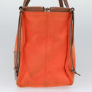 LOEWE Anagram Tote Bag Canvas Leather Orange Brown Auth hk1621-3