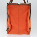 LOEWE Anagram Tote Bag Canvas Leather Orange Brown Auth hk1621-4