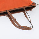 LOEWE Anagram Tote Bag Canvas Leather Orange Brown Auth hk1621-7