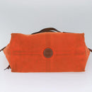 LOEWE Anagram Tote Bag Canvas Leather Orange Brown Auth hk1621-5