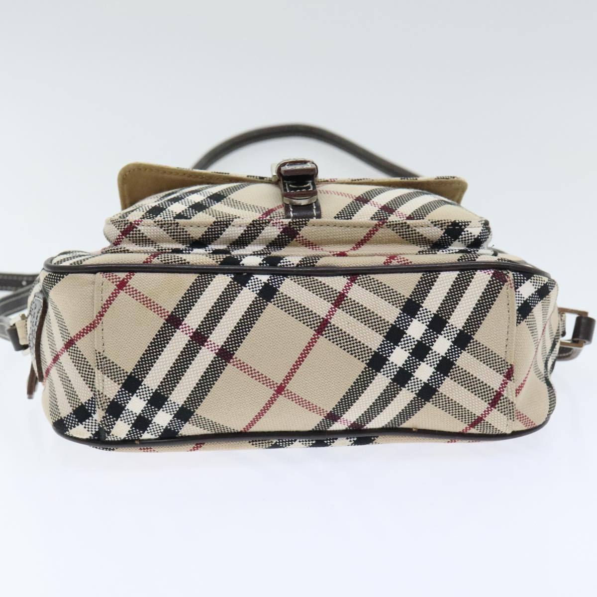 BURBERRY Nova Check Shoulder Bag Canvas Leather Beige Brown Auth hk1649