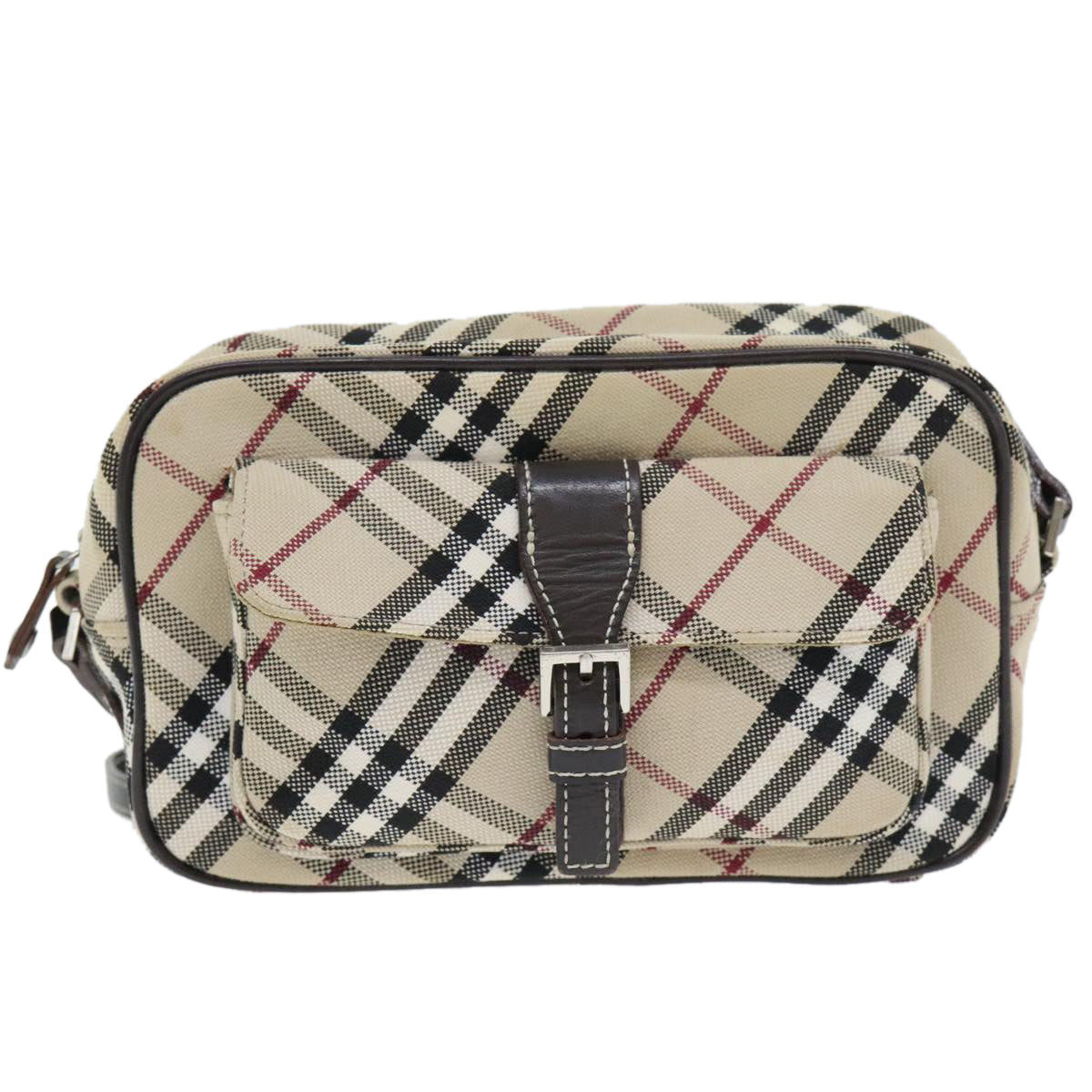 BURBERRY Nova Check Shoulder Bag Canvas Leather Beige Brown Auth hk1649 - 0