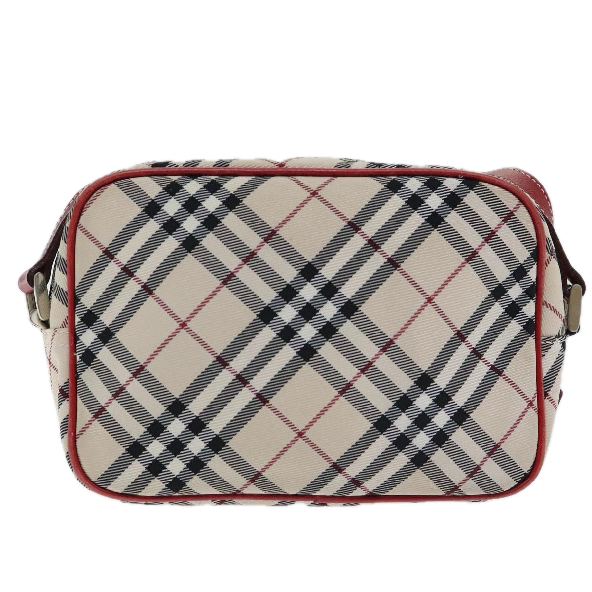 BURBERRY Nova Check Shoulder Bag Canvas Leather Beige Red Auth hk1650 - 0