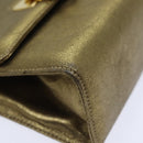 Salvatore Ferragamo Gancini Shoulder Bag Leather Gold Auth hk1653-14