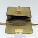 Salvatore Ferragamo Gancini Shoulder Bag Leather Gold Auth hk1653-10