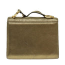 Salvatore Ferragamo Gancini Shoulder Bag Leather Gold Auth hk1653-2