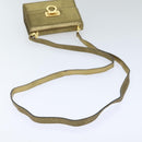 Salvatore Ferragamo Gancini Shoulder Bag Leather Gold Auth hk1653-7