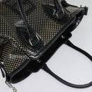 FENDI Hand Bag Enamel Black 8BN157 Auth hk1661-6