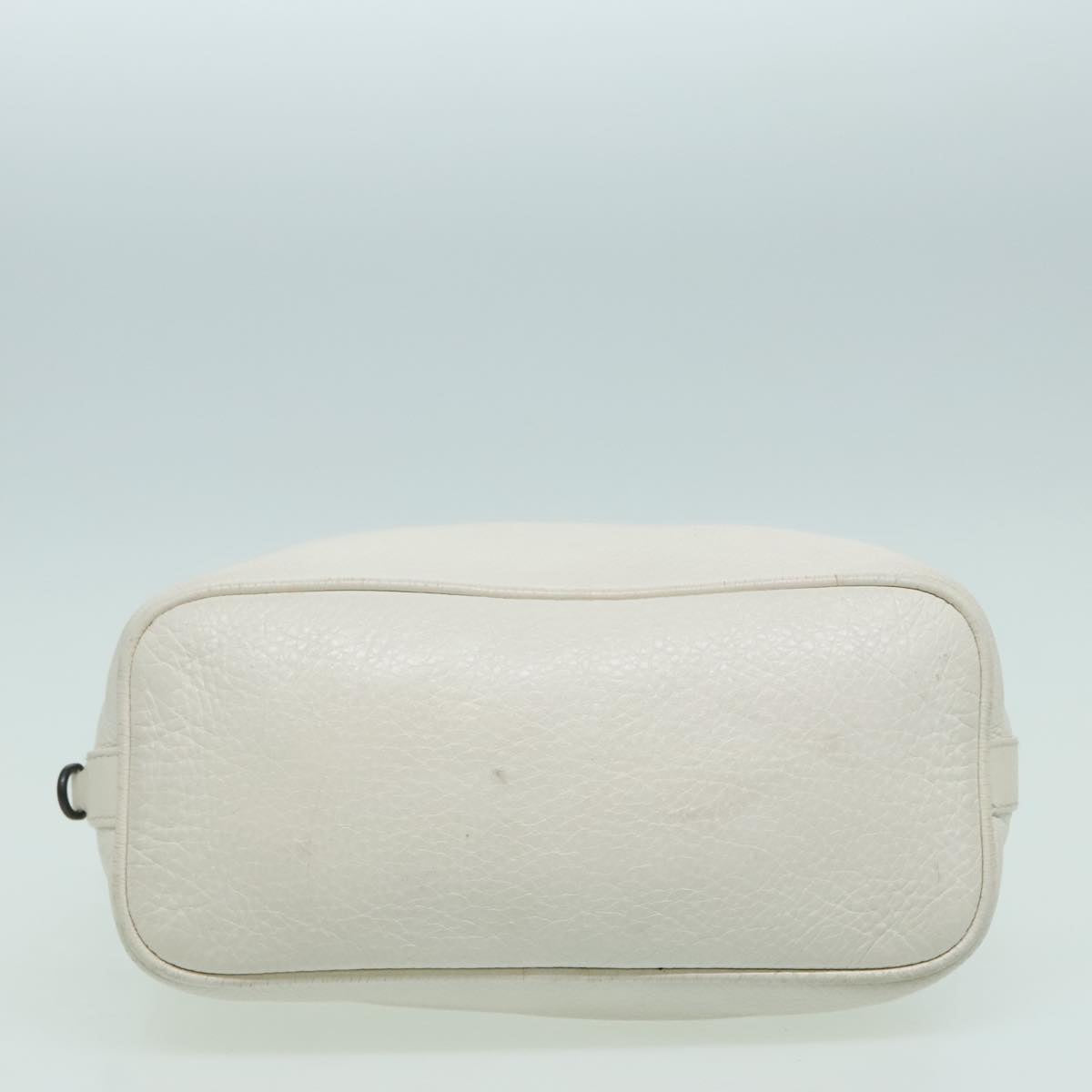 BOTTEGAVENETA Hand Bag Leather White Auth hk1675