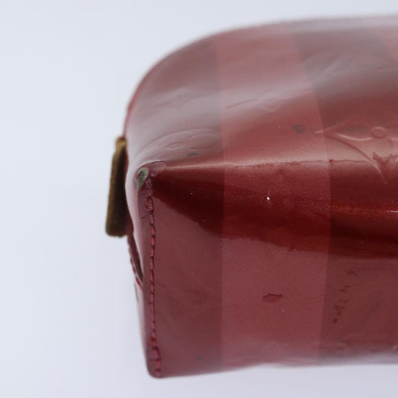 LOUIS VUITTON Vernis Rayure Pochette Cosmetic Pomme D'amour M91721 Auth hk1684
