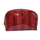 LOUIS VUITTON Vernis Rayure Pochette Cosmetic Pomme D'amour M91721 Auth hk1684-1