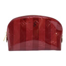 LOUIS VUITTON Vernis Rayure Pochette Cosmetic Pomme D'amour M91721 Auth hk1684-13