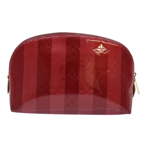 LOUIS VUITTON Vernis Rayure Pochette Cosmetic Pomme D'amour M91721 Auth hk1684